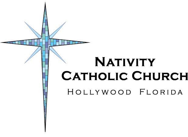 Logo of Nativity Catholic Church in Hollywood, Florida, featuring a blue mosaic star.